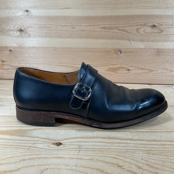 Carmina Single Monk Strap Leather Shoes Men’s8 UK 9 US Black Mallorca Spain
